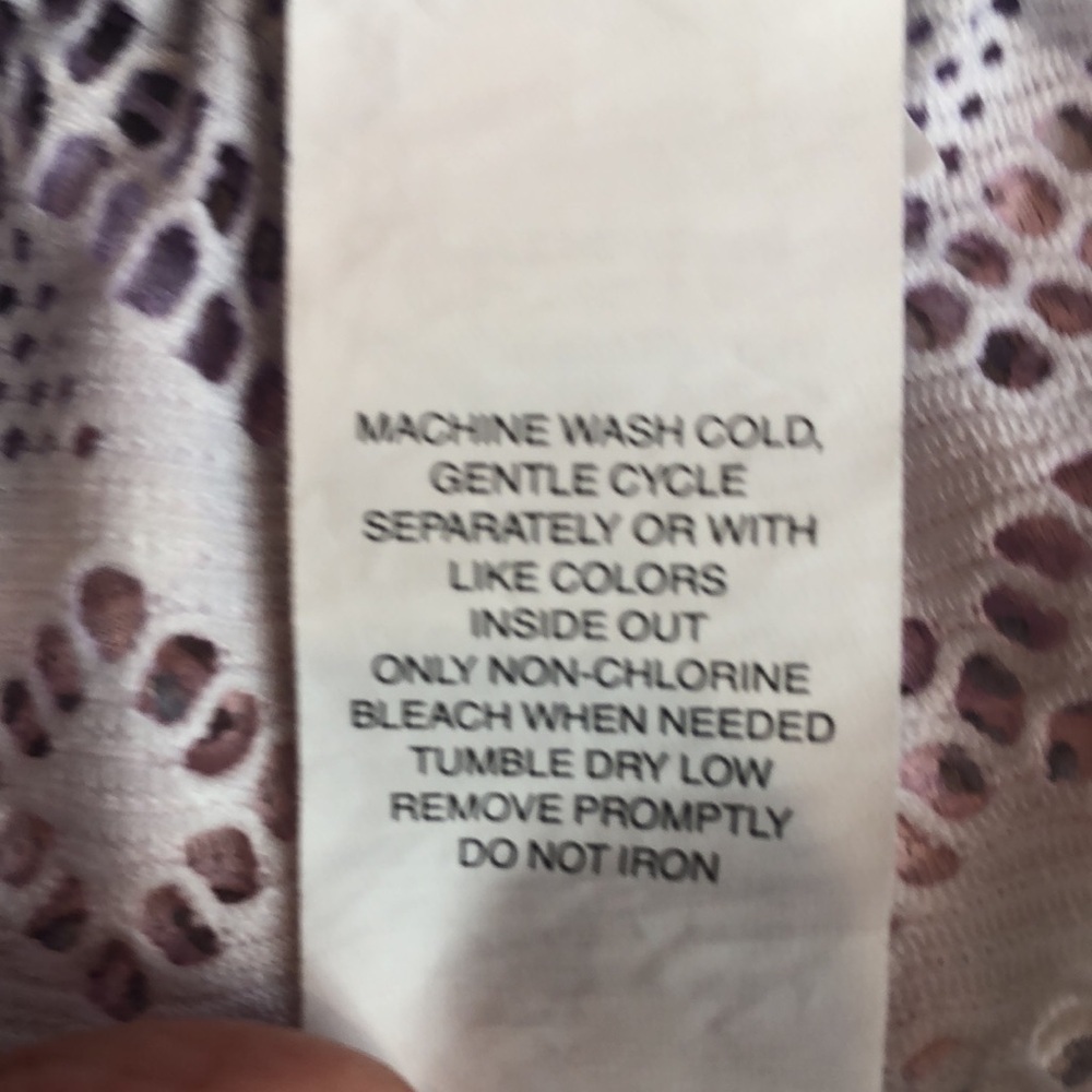PLACE Tie Dye Lace Sleeveless Romper Swim Coverup Ivory Pastel Pink Purple 5/6 - Picture 7 of 10